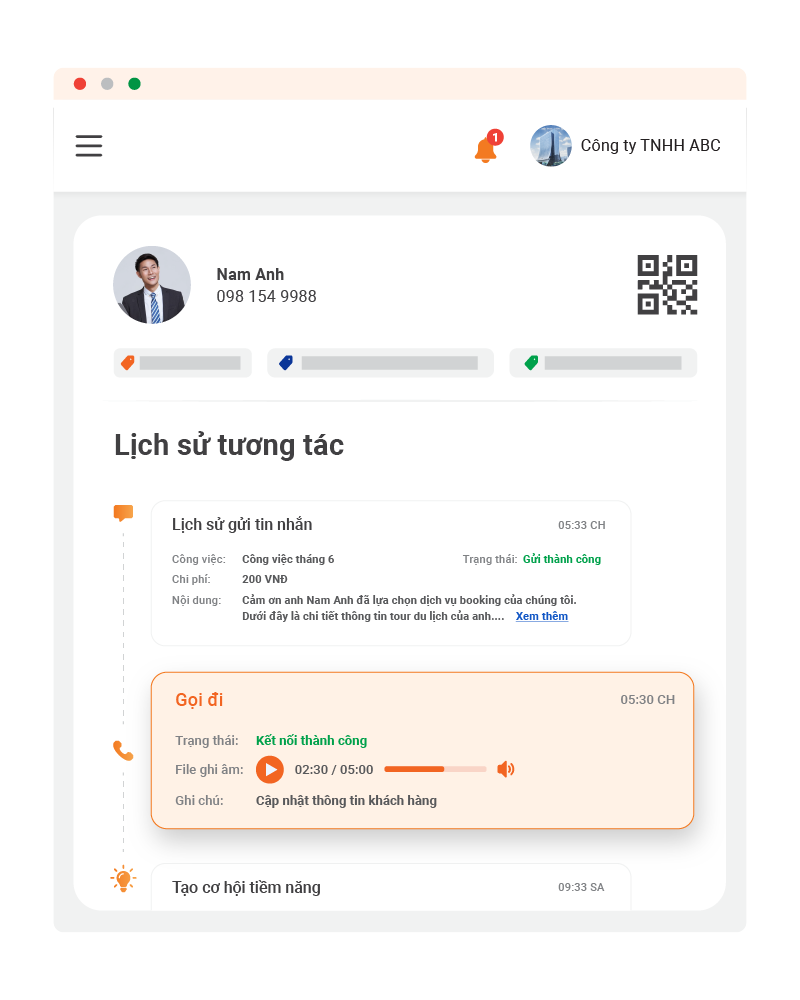 Quản lý các cuộc gọi telesale bằng hệ thống CRM. Ghi âm và nghe lại các cuộc gọi