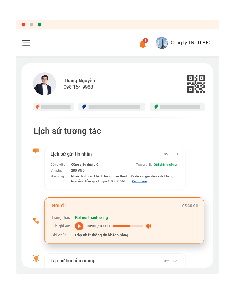 Quản lý các cuộc gọi telesale bằng hệ thống CRM. Ghi âm và nghe lại các cuộc gọi