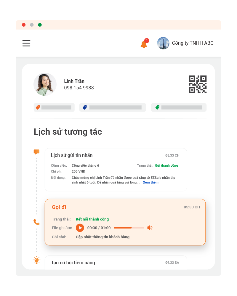 Quản lý các cuộc gọi telesale bằng hệ thống CRM. Ghi âm và nghe lại các cuộc gọi