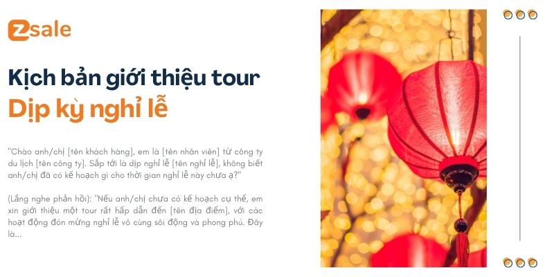 Kịch bản giới thiệu tour Dịp kỳ nghỉ lễ