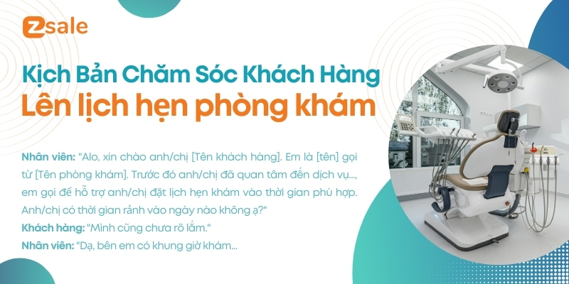 Kịch bản gọi điện lên lịch hẹn phòng khám