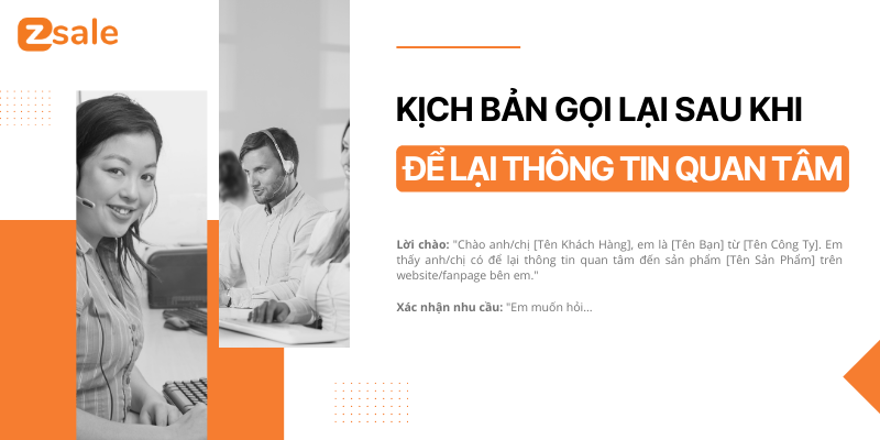 Kịch bản gọi lại cho khách hàng sau khi để lại thông tin quan tâm