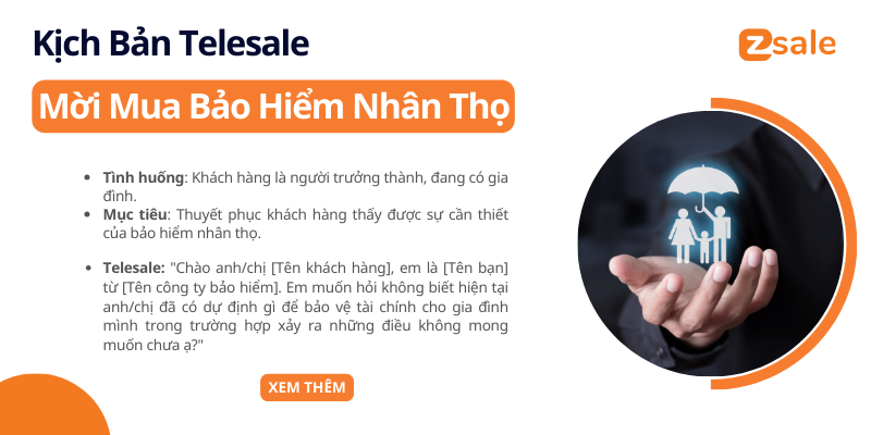 Kịch bản telesale mời mua bảo hiểm nhân thọ