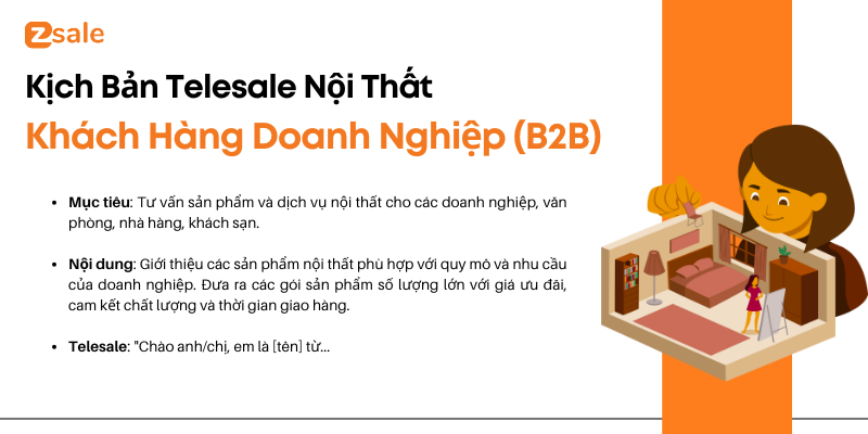 Kịch bản telesale nội thất cho khách hàng doanh nghiệp (B2B)