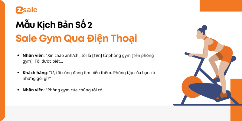 Mẫu kịch bản số 2: Sale gym qua điện thoại