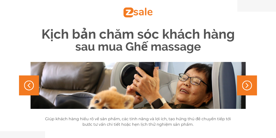 Kịch bản chăm sóc khách hàng sau mua ghế massage