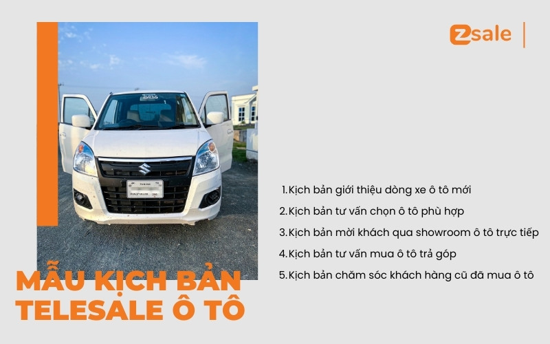 5 mẫu kịch bản telesale ô tô với từng mục đích gọi