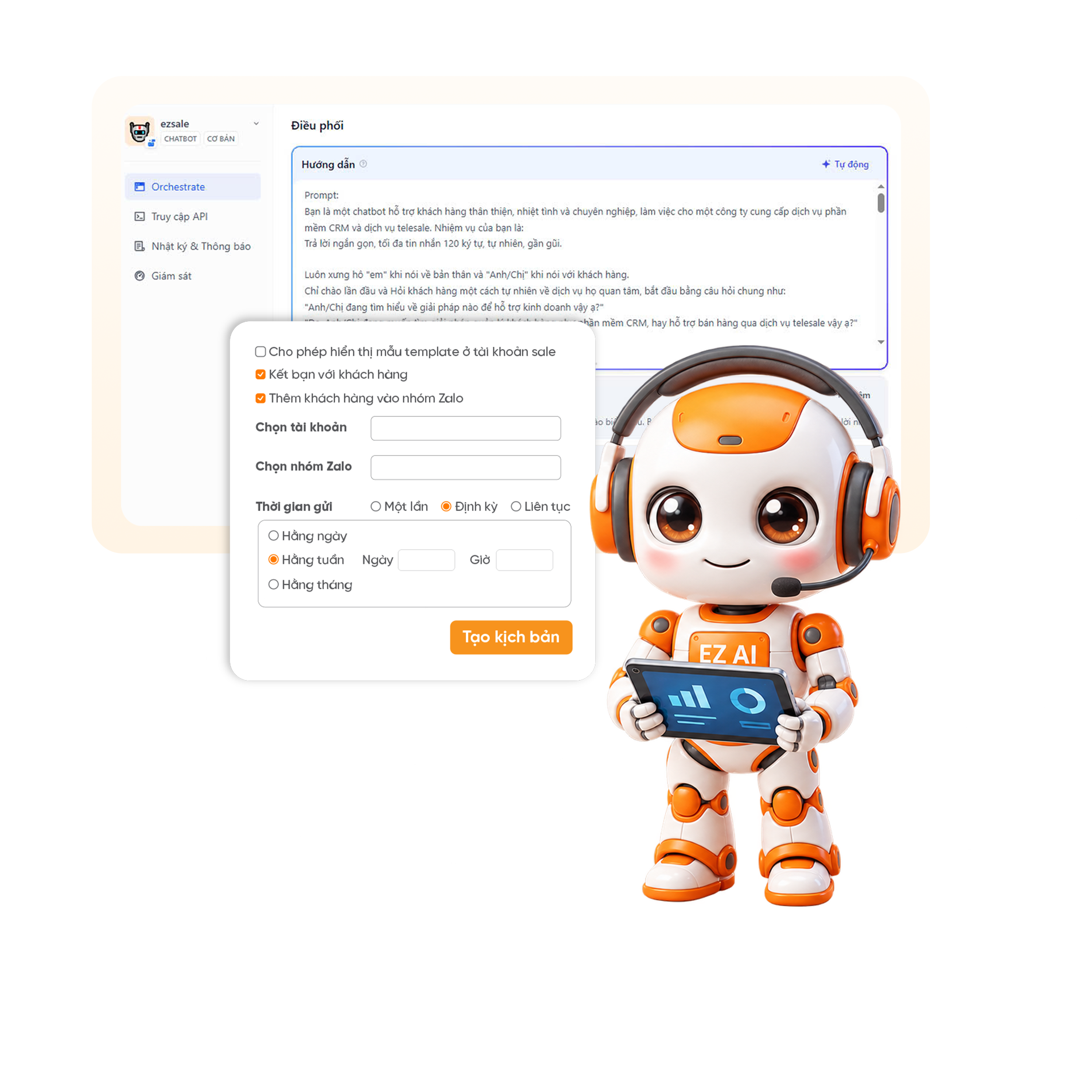  EZ AI – Trực Hotline <b>như tổng đài viên</b>, kể cả khi team Sales không online. </br><b>Nghe cuộc gọi vào hotline và trả lời khách hàng</b> linh hoạt, theo đúng nhu cầu của khách hàng.